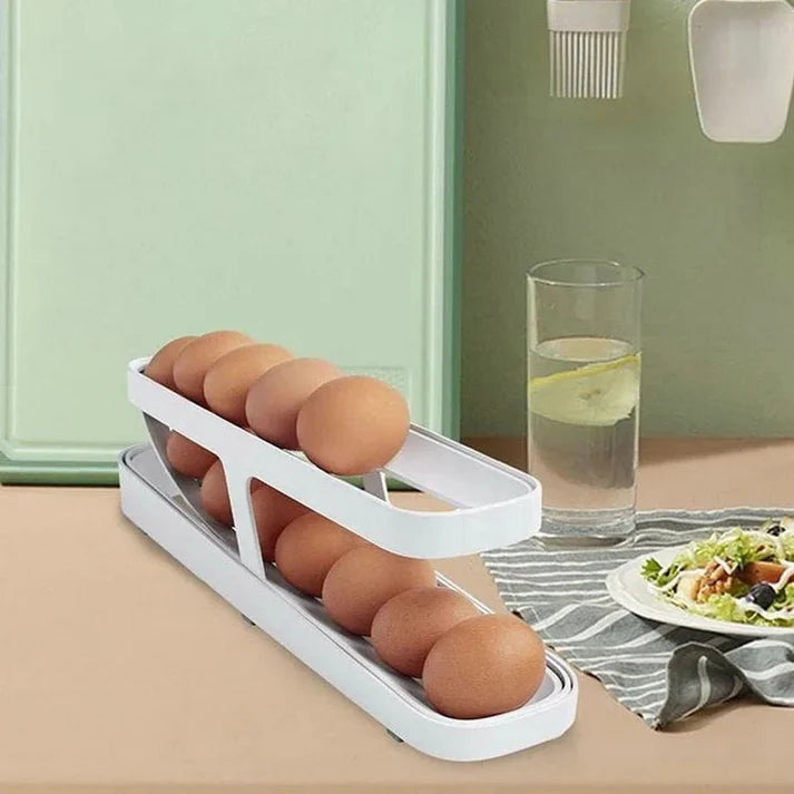 Automatic Rolling Egg Organizer - Practicality and Organization for your Refrigerator