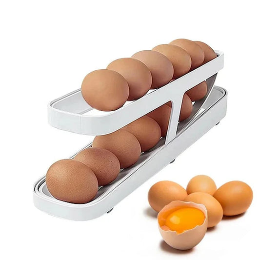 Automatic Rolling Egg Organizer - Practicality and Organization for your Refrigerator