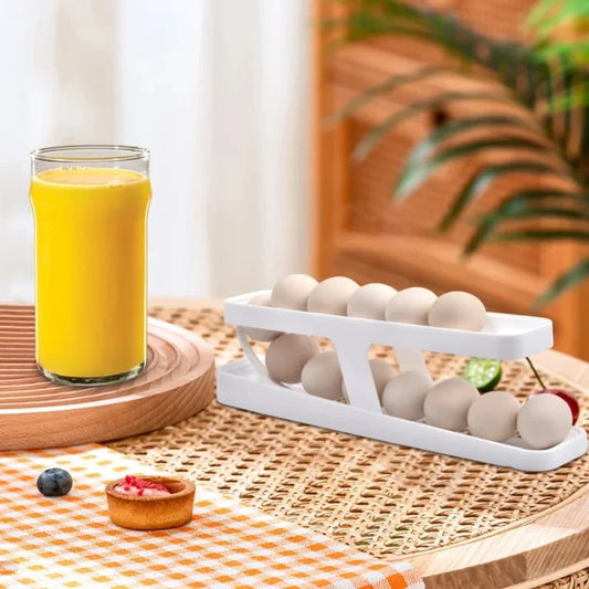Automatic Rolling Egg Organizer - Practicality and Organization for your Refrigerator