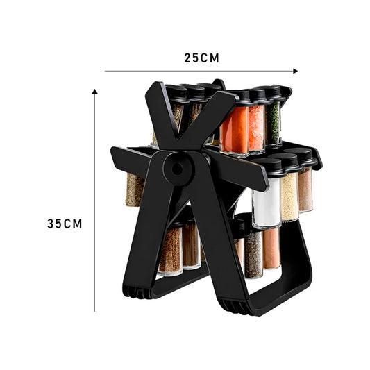 Rotating Condiment Holder with 18 Jars